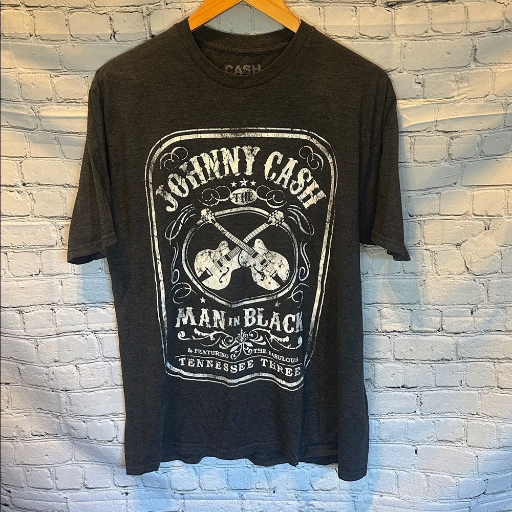 ☀️Johnny Cash “Man in Black” Graphic T-Shirt Vintage Style Music Tee Men’s XL